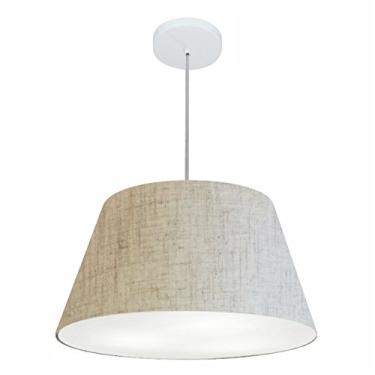 Imagem de Lustre Pendente Cone Cúpula Tecido 30/50x35 cm, Vivare Iluminação, Pendente4249 RST, Rustico Bege, Médio