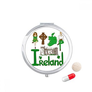 Imagem de Caixa de comprimidos com símbolo nacional da Irlanda para guardar remédios