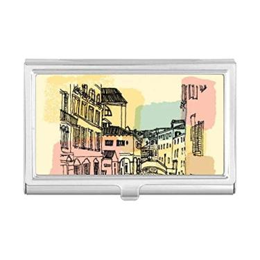 Imagem de Porta-cartões de visita com padrão de marco da alfândega da Itália Venice