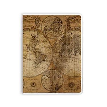 Imagem de Caderno de fundo com estampa de veias do mapa-múndi diário capa macia