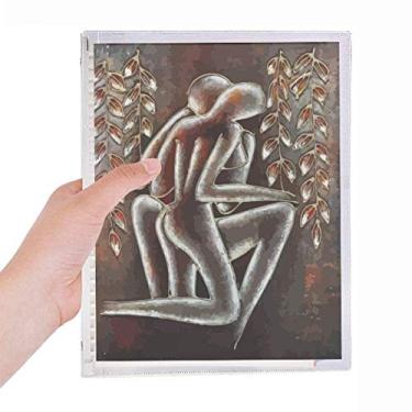 Imagem de Caderno com ilustração de personagens abstratos de estilo moderno diário de folhas soltas recarregável