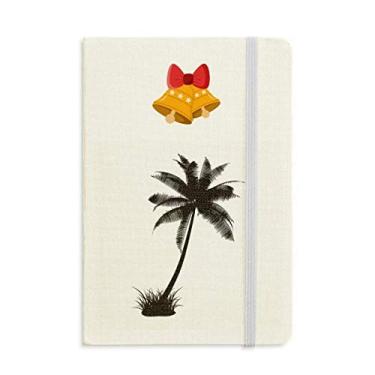 Imagem de Caderno de praia de coqueiro, preto, com desenho de sino