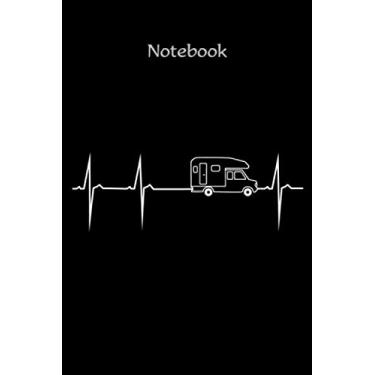 Imagem de Notebook, daybook, diary, notepad, jotter, pocketbook with heart rate design „My heart beats for pickup motorhomes“: Camping notebook with 120 pages, lined - For motorhome camping fans