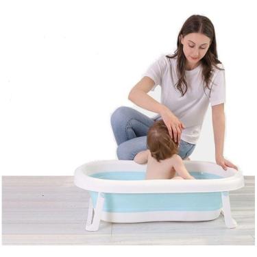 Imagem de Banheira Termometro Portátil Flexível Dobrável Bebe Infantil