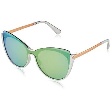 Imagem de Circus NY by Sam Edelman Óculos de sol feminino Cc568 Shield Cat Eye com proteção Uv400 - presentes modernos para ela, 130 mm, Ouro branco e rosa, 130 mm