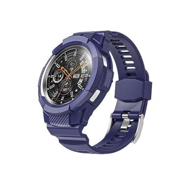 Imagem de WIKUNA para Samsung Galaxy Watch4 Classic Watch TPU Case All-in-One Sports Strap (Cor: Azul marinho 2, Tamanho: 42mm)