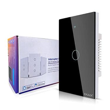Imagem de Interruptor Inteligente EKAZA 1 Botão Preto WiFi+BLE+RF, EKNH-T107-1P
