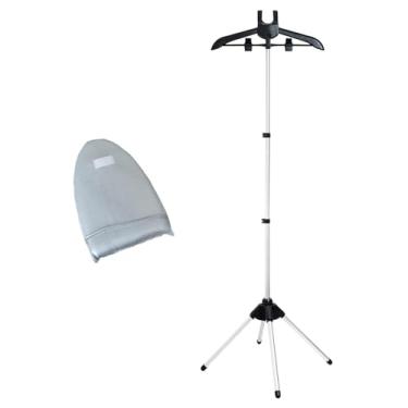 Imagem de Generic Suporte para máquina de passar roupa, altura ajustável, cabide de calças, cabide para roupas a vapor, suporte de engomar, preto