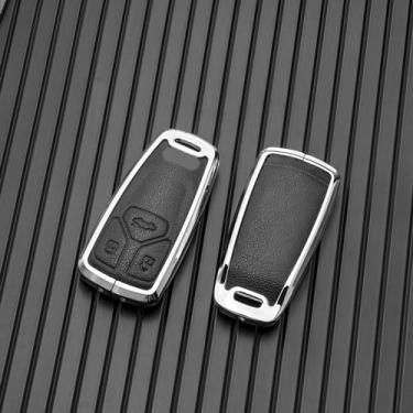 Imagem de LAVIYE Protetor de Capa Fob chave do carro de couro, para Audi A6 A5 Q7 S4 S5 S7 A4 B9 A4L 4m 8W Q5 TT TTS RS 8S
