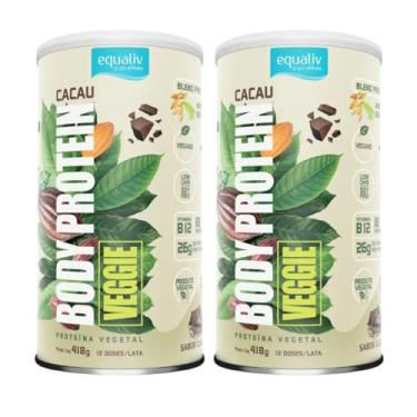 Imagem de Kit 2 Body Protein Equaliv Veggie Sabor Cacau Blend Proteico Isolada Vegano com Aminoácidos Essenciais e Vitamina B12 Althaia