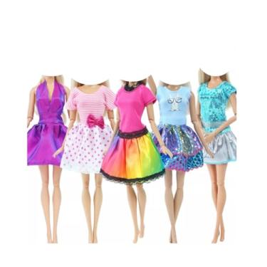 Imagem de Roupinha Para Boneca B4rbier Kit Com 5 Peças de Roupa Vestido Conjuntos Acessórios Para Boneca