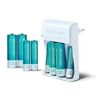 Imagem de Carregador de Pilhas Multi AA/AAA Bivolt, Leve e Portátil com 8 Pilhas AA 2500mAh Incluídas - CB093