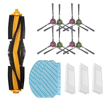 Imagem de Conjunto de pano de esfregão de escova de filtro para Ecovacs Deebot Ozmo 920 950 N7 T5 N5 DX55 DJ65 DX93 DX96 DV35 Peças de reposição para aspirador de pó elétrico, 1 escova principal de rolo, 4