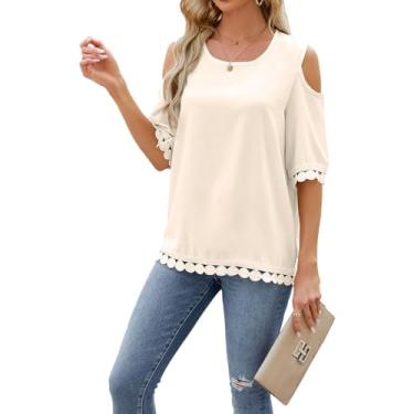 Imagem de Blusa Com Decote Redondo Fora do Ombro, Blusa Casual Bodycon Fora do Ombro Macio para Todos Os Dias (XL)