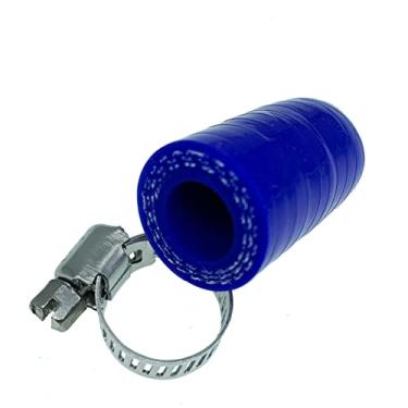 Imagem de Bekelan Tampa de refrigeração universal de silicone reforçada azul de 9,5 mm com braçadeira para aquecedor de bypass, porta de água a vácuo, kit de tampa de extremidade protetora