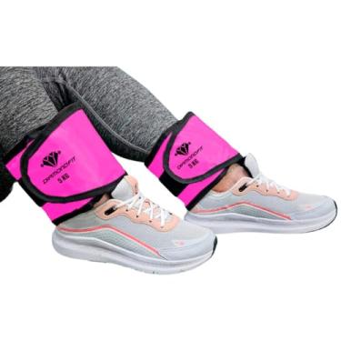 Imagem de Par de Caneleira Peso 5kg Treinar pernas Treinar em Casa Academia Tornozeleira Funcional Rosa