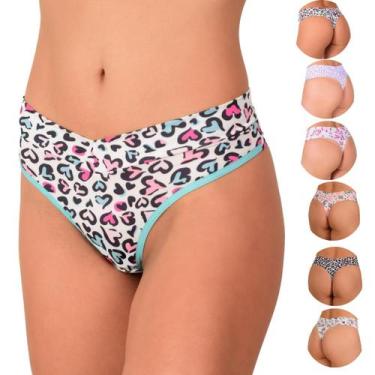 Imagem de 10X Calcinhas Fio Duplo Sensual Lingerie Feminina Tanga Fio Dental Con