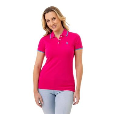 Imagem de U.S. Polo Assn. Camisa polo feminina clássica stretch piqué - camisas femininas de algodão manga curta -, Beetroot roxo, GG