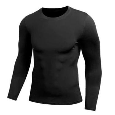 Imagem de Camiseta Proteção UVA UVB Camisa Manga Longa Masculina Esportiva Alta Transpiração Macia-Masculino