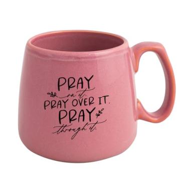 Imagem de Dexsa Caneca de café de designer de cerâmica | Pray On It | Comporta 425 g | Citação inspiradora | Seguro para lava-louças e micro-ondas | Café, chá, sopas, chocolate quente