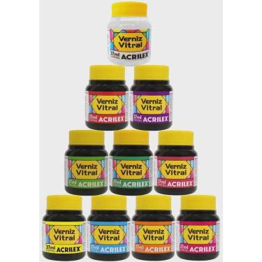 Imagem de Kit Verniz Vitral 37ml Acrilex Escolha As Cores