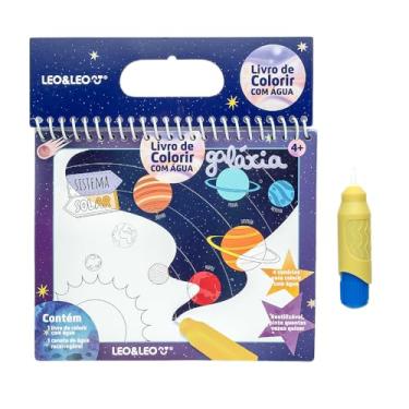 Imagem de Livro de Colorir com Água Acquabook Coleção Galáxia com Caneta Para Colorir com Agua Léo e Léo