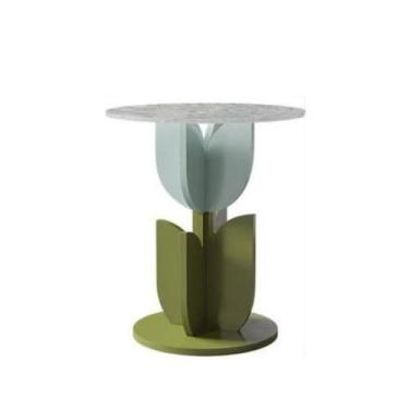 Imagem de Mesa de centro nórdica minimalista de luxo com azul de armazenamento (ondulado)