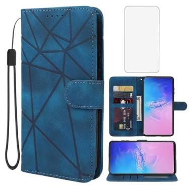 Imagem de Wanyuexes Capa para Galaxy S10 Lite/Galaxy A91/Galaxy M80S SM-G770F Capa carteira com protetor de tela de vidro temperado, capa flip de couro com suporte para cartão de crédito para Samsung Galaxy S10