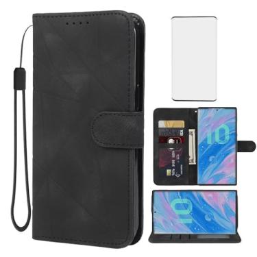 Imagem de Wanyuexes Capa para Galaxy Note 10, capa carteira para Samsung Note 10 SM-N970U com protetor de tela de vidro temperado, capa de celular flip de couro com suporte para cartão de crédito para Samsung