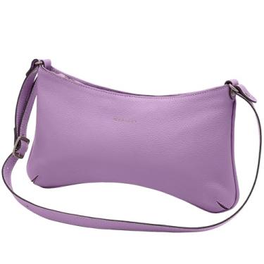Imagem de Mariart Lavanda Bolsa Shoulder Feminina de Couro Bovino Legítimo (Violeta)