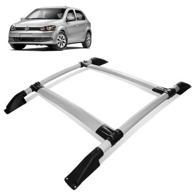 Imagem de Rack Bagageiro Teto Gol G5 G6 G7 2009 a 2019 Tubolar Prata