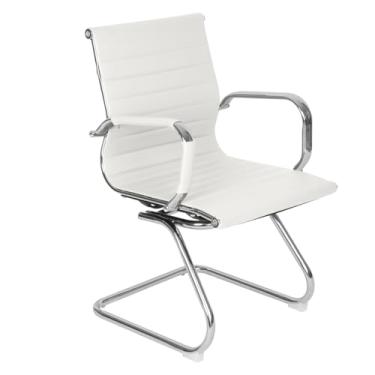 Imagem de Loft7 Home Decor, Cadeira Home Office Recepção Esteirinha Base Fixa, Branco