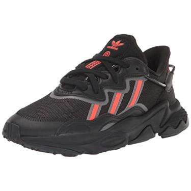 Imagem de adidas Originals Tênis masculino Ozweego, Preto/Solar Vermelho/Cinza, 18