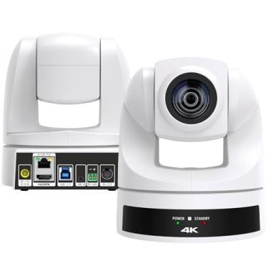 Imagem de Câmera PTZ 4K com zoom óptico de 20X Câmera de sala de conferência HDMI USB3.0 para videoconferência e transmissão de igrejas, funciona com Zoom, Skype, OBS, YouTube, etc, Branco（Enviado do Brasil）