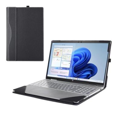 Imagem de RUNMEIJIA Capa para Lenovo V15 G4 G3 G2 capa para laptop, manga 2 em 1 removível, capa de couro PU (preto)