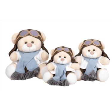 Imagem de TRIO DE URSOS AVIADOR DE PELÚCIA 15/18/22 - meninos (CINZA)