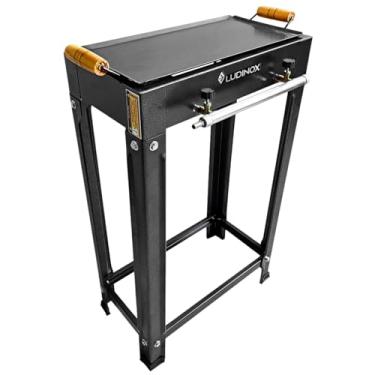 Imagem de Fogão Industrial Com Chapa Gás 2 Bocas 20x20 Alta Pressão com kit de intalção