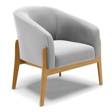 Imagem de Cadeira Sala De Jantar Base De Madeira Stella Suede D03 - D'r
