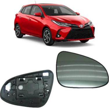 Imagem de Lente Vidro Espelho Com Base Retrovisor Lado Direito Yaris - Metagal