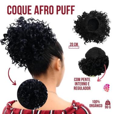 Imagem de Coque Afro Cacheado Weng G-2084, Preto cor 01