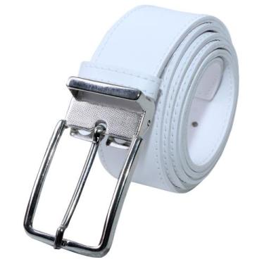 Imagem de Cinto social branco masculino dupla face estiloso elegante moderno - P