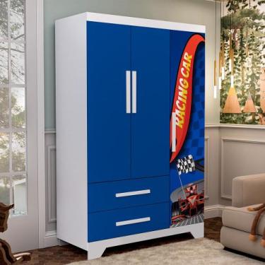 Imagem de Roupeiro Infantil Personagens Carros - Azul - GD MóVEIS
