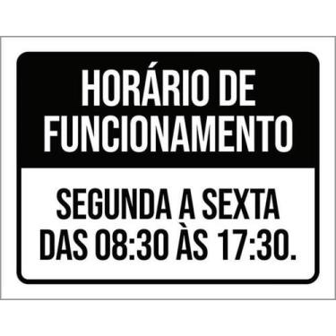 Imagem de Kit 3 Placa Preta Horário Funcionamento Segunda Sexta 36X46 - Sinalizo