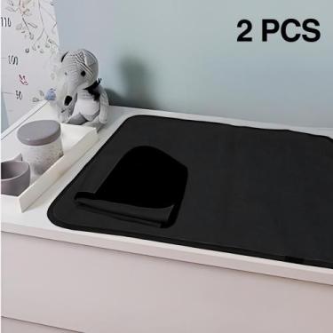Imagem de 2 Protetores de Colchão 100x70 Absorventes Laváveis Preto para Desfral