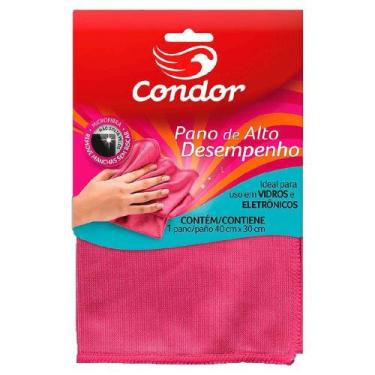 Imagem de Pano Microfibra Limpa Vidros Rosa 40x30cm - Condor