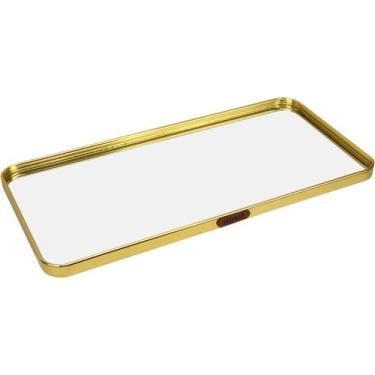 Imagem de BANDEJA DECORATIVO PARA SERVIR RETANGULAR HOME&CO COM ESPELHO METAL 1x