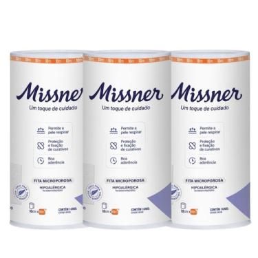 Imagem de Kit 3 Fita Microporosa Branca 10cm X 10m - Missner