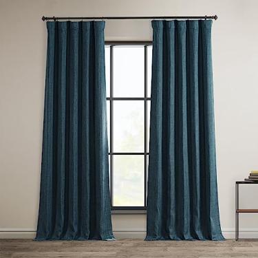Imagem de HPD Half Price Drapes - Cortinas de linho sintético para sala de estar (1 painel) - 127 cm L x 276 cm C - Cortinas texturizadas para quarto 262 cm de comprimento - Cortinas para decoração de casa