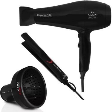 Imagem de KIT GAMA ELEGANZA PLUS CERAMIC ION - SECADOR 2100W 127V + PRANCHA 220º