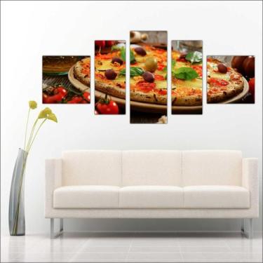 Imagem de Quadro Decorativo Gourmet Pizza Pizzarias Restaurantes 5 Peças TT2 - V